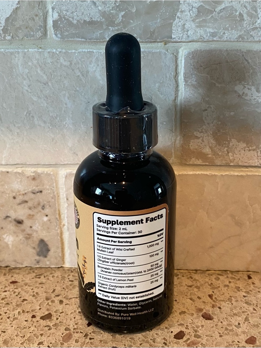 Wild Mullein Leaf Extract – Black Dropper Bottle - Picture 2 of 3